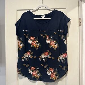 Mason Belle Floral Navy Top